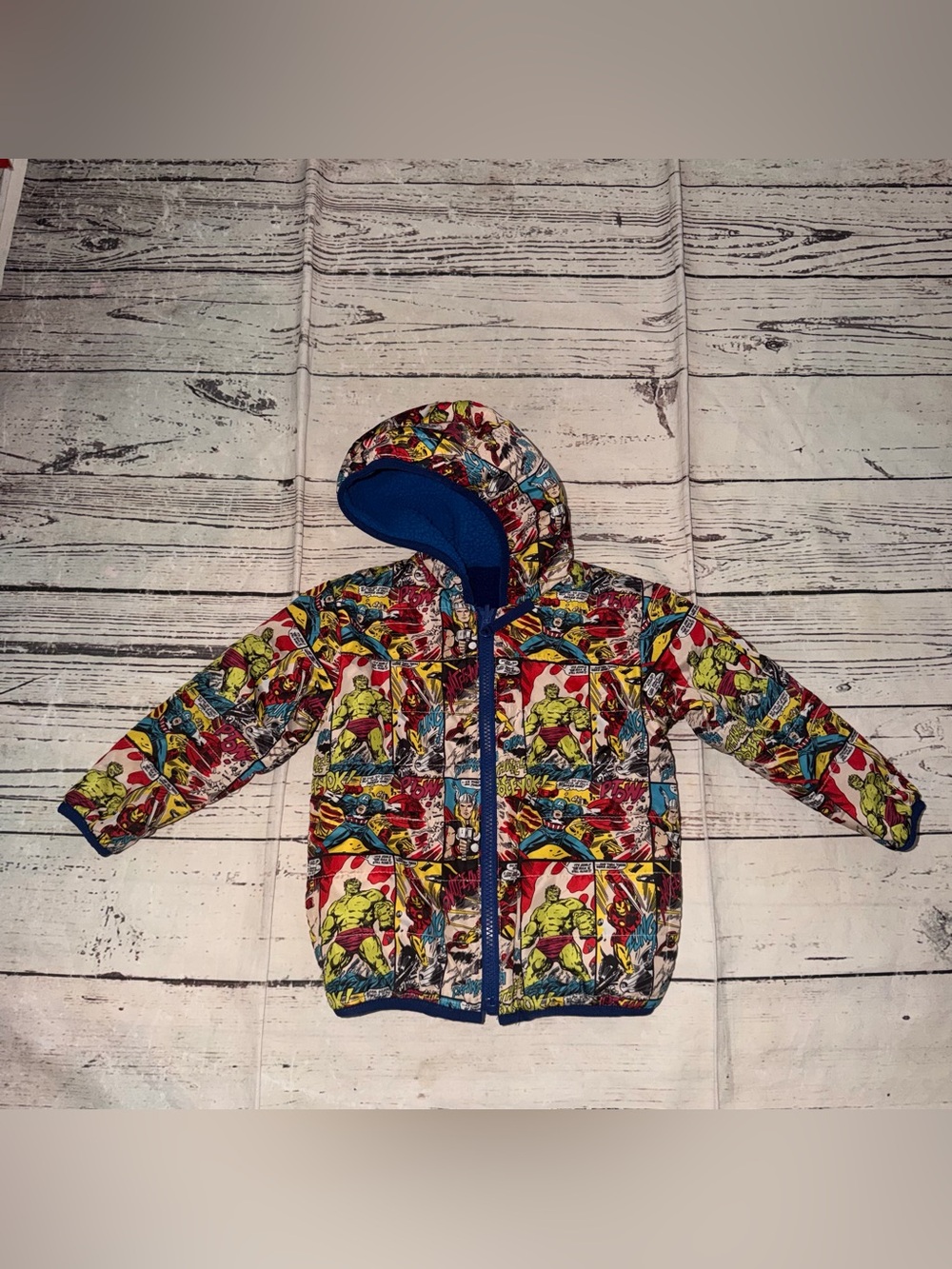 Marvel comics reversible jacket size 2t